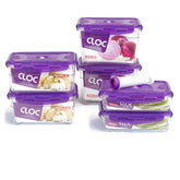 Neoflam CLOC Tritan Vacuum Seal Container 2 x 1.2L 2.3L 3.3L  7pc Set - Rectangle