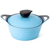 Neoflam Nature Chef Roca 20cm Casserole Induction with Die-Cast Lid and Glass Lid Light Blue