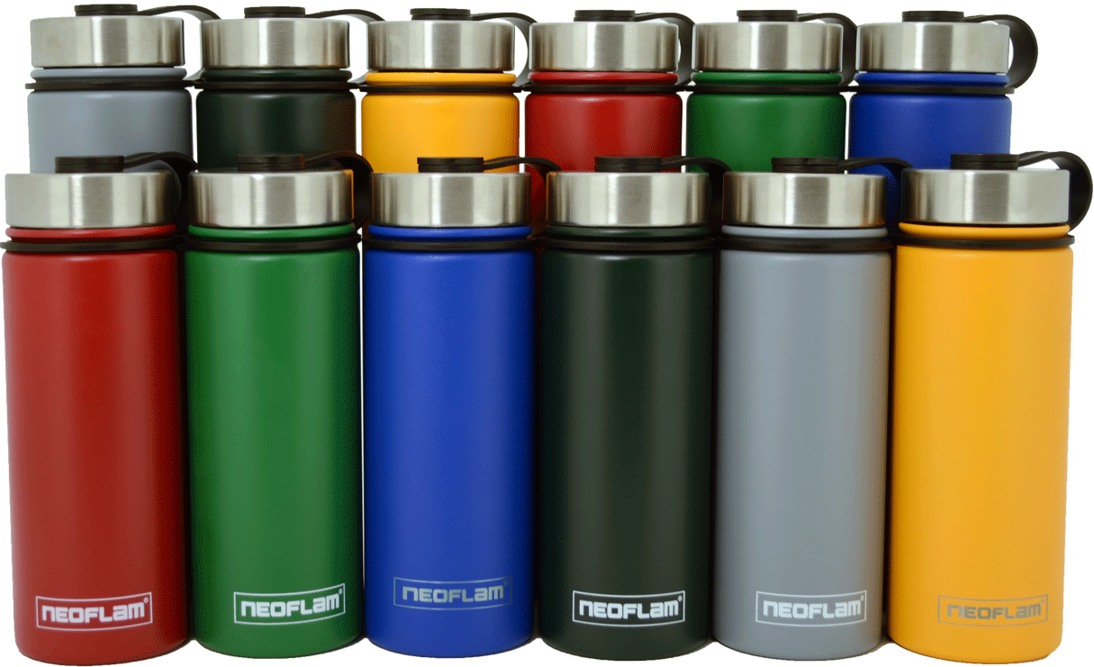 500ml Neoflam Skinny Stainless Steel Double Walled and Vacuum Insulated Water Bottle Black
