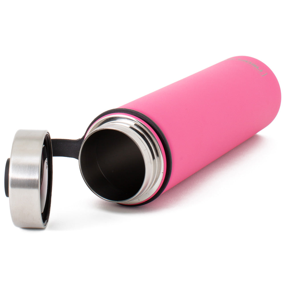 750ml Neoflam Skinny Stainless Steel Double Walled and Vacuum Insulated Water Bottle Pink