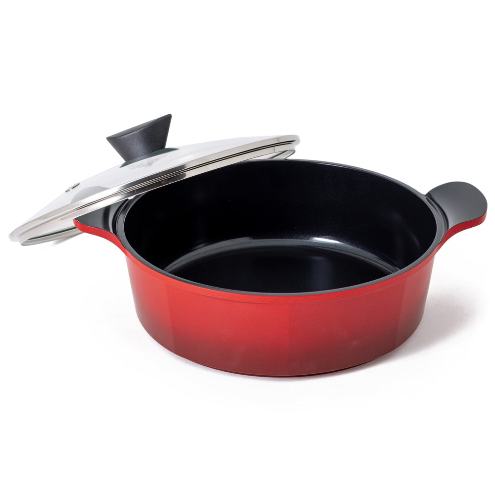 Neoflam Venn 28cm Low Casserole Induction Red